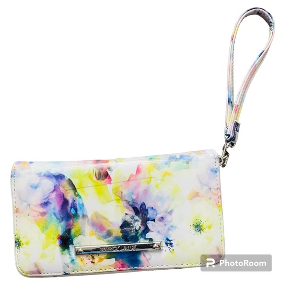Betsey Johnson Handbags - Betsey Johnson Zip Around Wallet Multi Color Floral Pattern